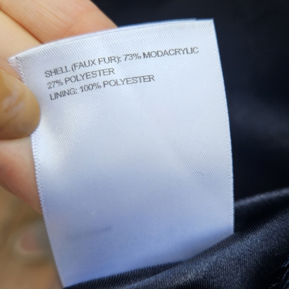 Laundry Shelli Segal Faux Deep Blue Navy Fur - size xs - Picture 6 of 10